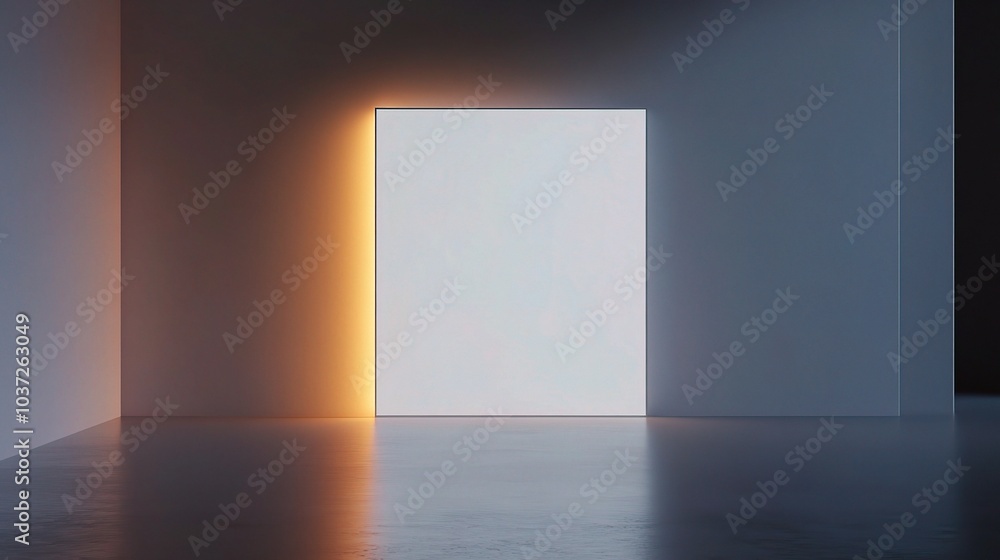 Minimalist Room with Illuminated Square Opening Minimalist Room with Illuminated Square Opening