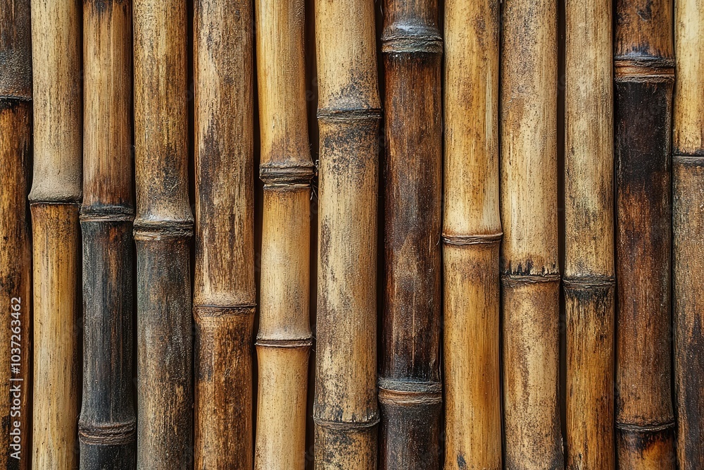 Bamboo wood background texture, close-up of bamboo wooden surface, top view, light color, light brown tone Bamboo wood background texture, close-up of bamboo wooden surface, top view, light color, light brown tone