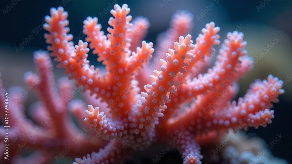 A coral reef with a pink and white coral A coral reef with a pink and white coral
