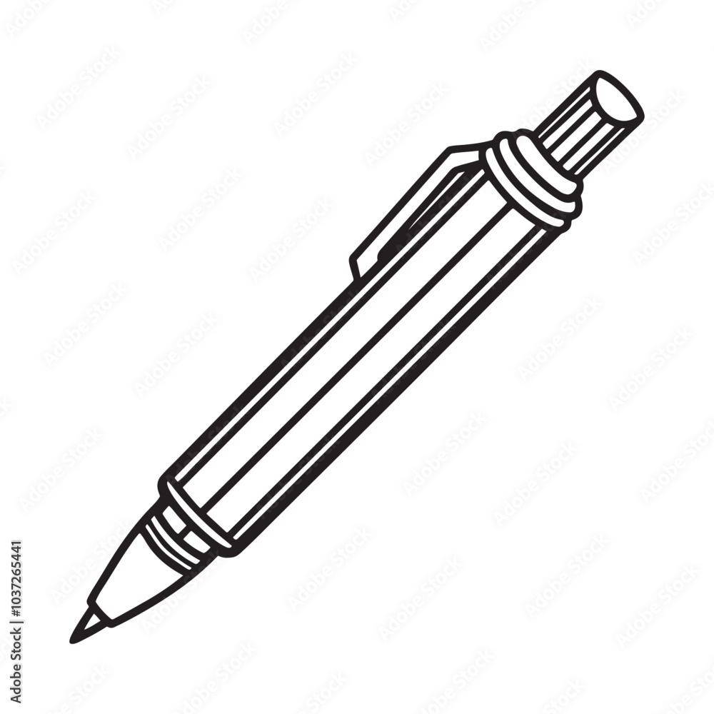 Silhouette vector style pen with white background Silhouette vector style pen with white background