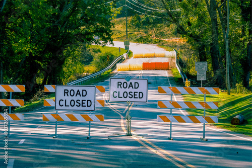 Road Closed Bridge Out Ahead photo