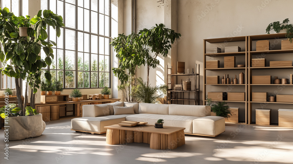 The concept of producing furniture. furniture workshop. 3d render, Ai The concept of producing furniture. furniture workshop. 3d render, Ai