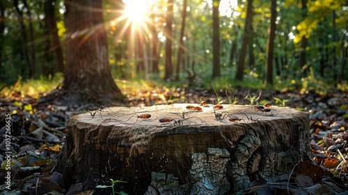 Wallpaper Mural Sunbeams Through the Trees Torontodigital.ca