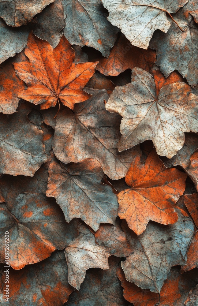 Colorful autumn leaves scattered on the ground in a natural setting during fall season Colorful autumn leaves scattered on the ground in a natural setting during fall season