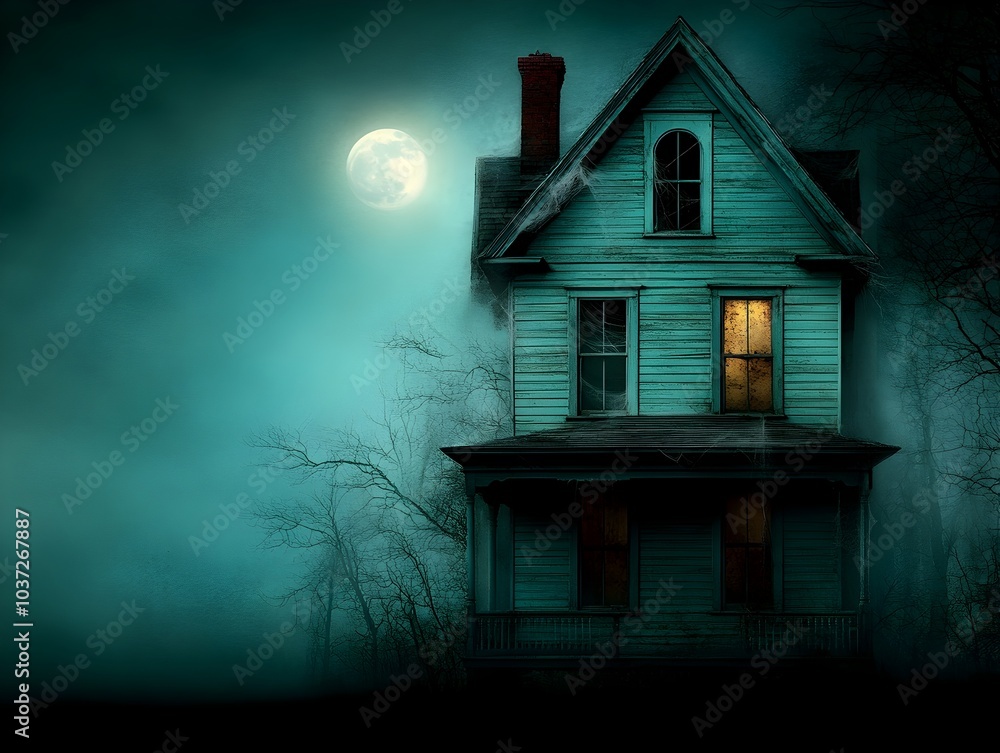 Haunting Victorian Style Haunted House Shrouded in Shadows and Cobwebs with Ominous Moonlight in Desolate and Overgrown Forest Setting Dramatic Chiaroscuro Lighting Creates a Gritty Haunting Victorian Style Haunted House Shrouded in Shadows and Cobwebs with Ominous Moonlight in Desolate and Overgrown Forest Setting Dramatic Chiaroscuro Lighting Creates a Gritty
