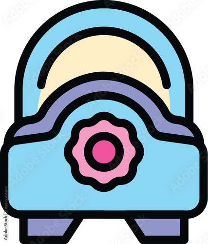 This icon of a baby potty chair represents the challenges and triumphs of toilet training for toddlers