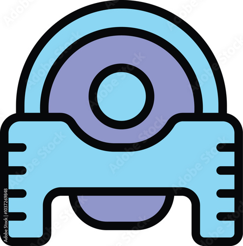 This icon depicts a baby potty chair, designed to help toddlers transition from diapers to using the toilet independently