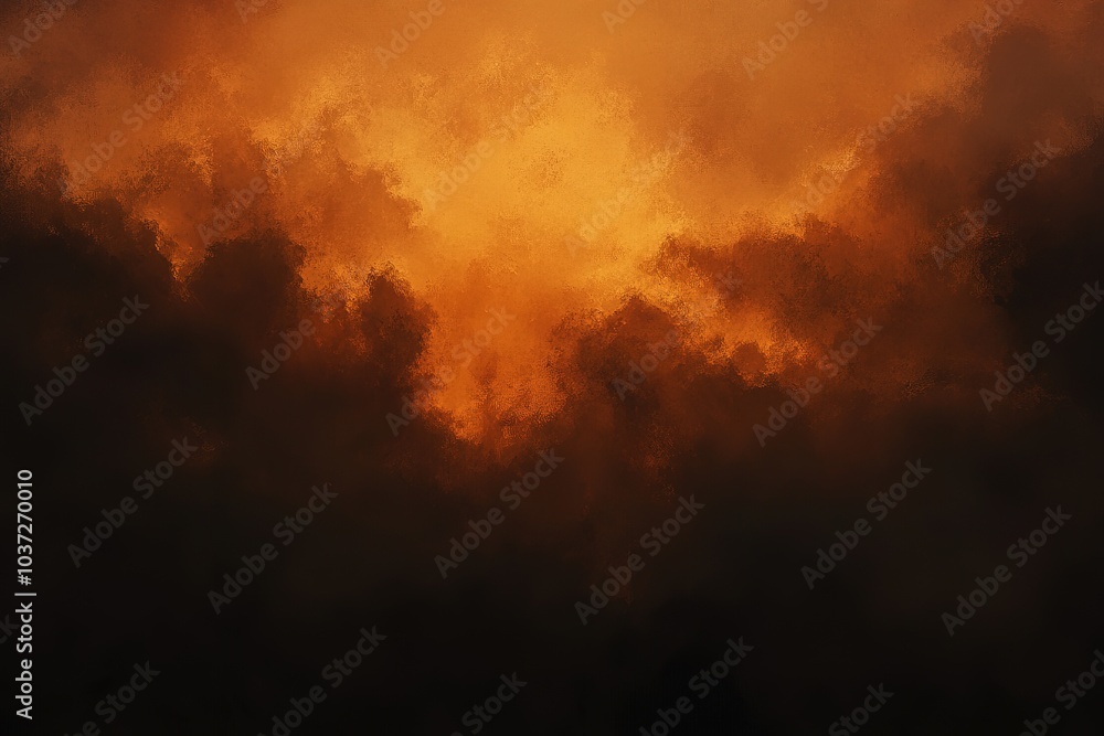 Naklejka premium A dark brown, orange, and black gradient background with a hint of light in the top-left corner.