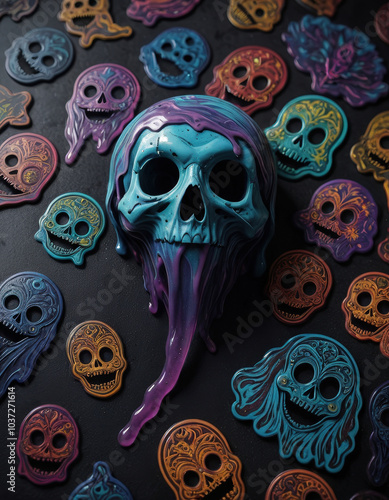 seamless background with skulls