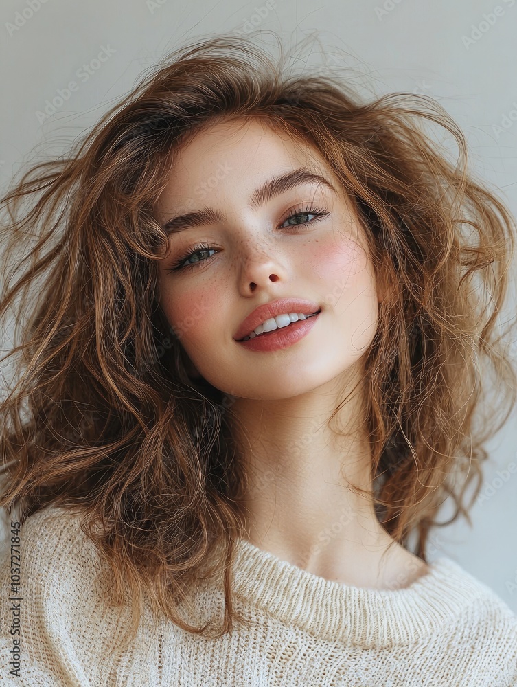 Beauty, strong or girl model in studio on grey background or wellness, natural growth or cosmetic Beauty, strong or girl model in studio on grey background or wellness, natural growth or cosmetic