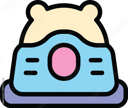 Cartoon icon illustration of a baby potty chair for toilet training toddlers