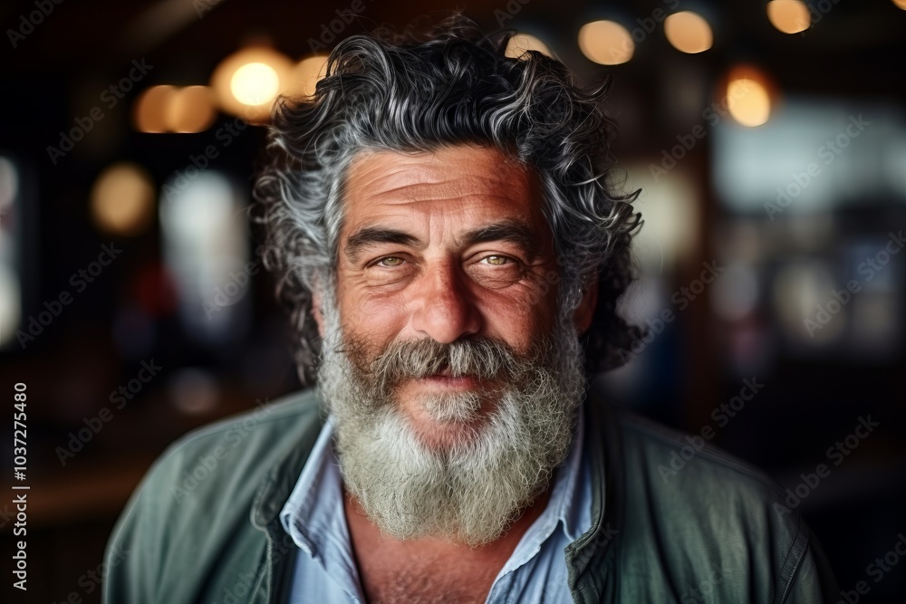 Portrait of a senior man looking at the camera in a pub Portrait of a senior man looking at the camera in a pub