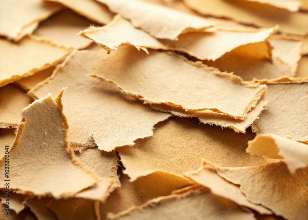 Light Beige Torn Paper Fragments with Jagged Edges for Creative Label and Banner Design Light Beige Torn Paper Fragments with Jagged Edges for Creative Label and Banner Design