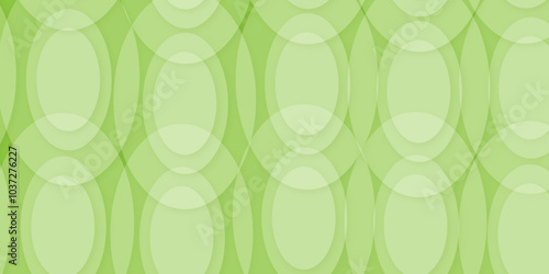 Abstract Green bokeh background with overlapping translucent circles.