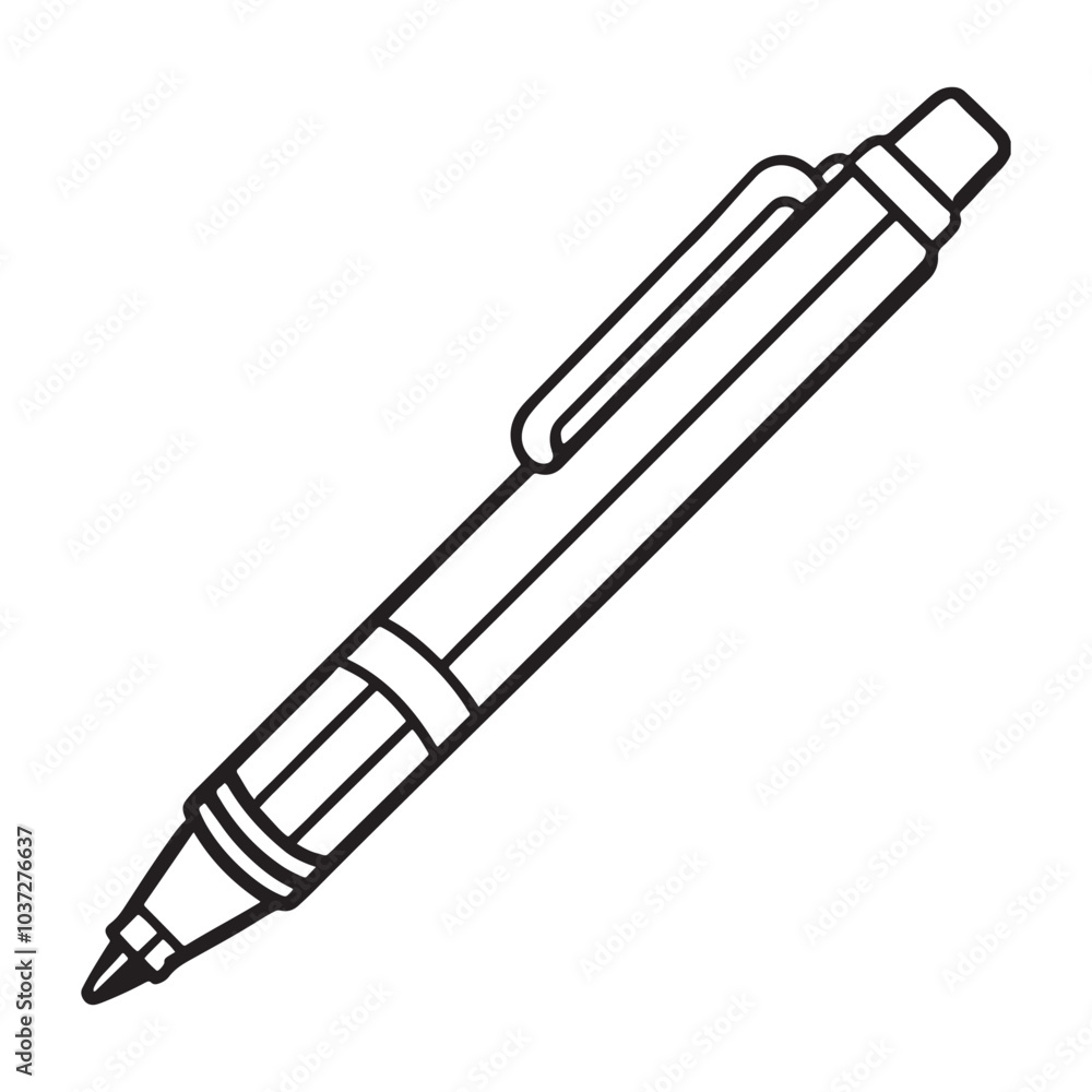 Fototapeta premium Silhouette vector style pen with white background