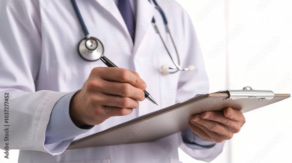 Healthcare Professional Writing on Clipboard Healthcare Professional Writing on Clipboard