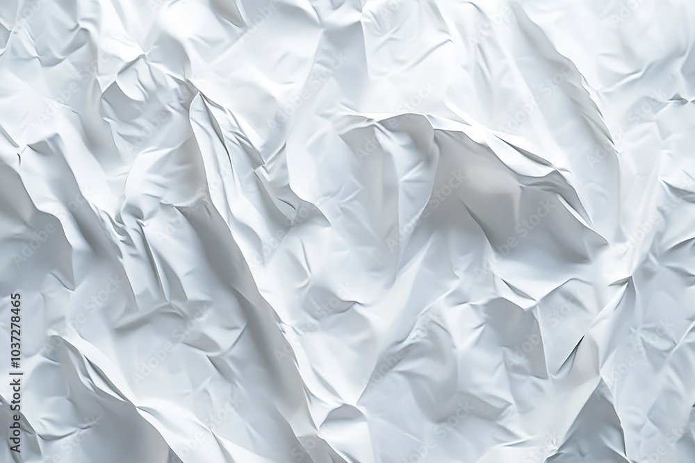 Fototapeta premium White paper texture background with crumpled surface, blank sheet for design and print