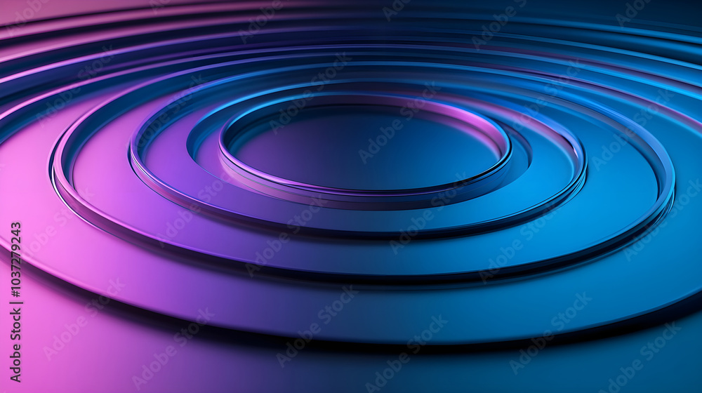 Concentric rings expanding and contracting rhythmically over a minimalistic background with neon hues Concentric rings expanding and contracting rhythmically over a minimalistic background with neon hues