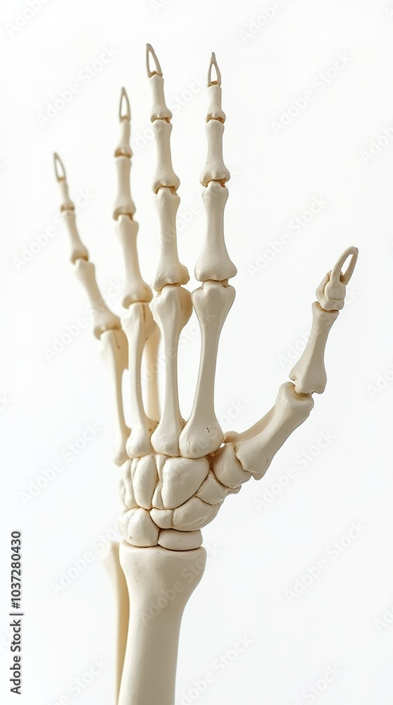 Detailed human hand skeleton isolated on white background Detailed human hand skeleton isolated on white background