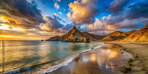 Long Exposure Serenity at Almeria's Cabo de Gata Playazo Rodalquilar Beach photo