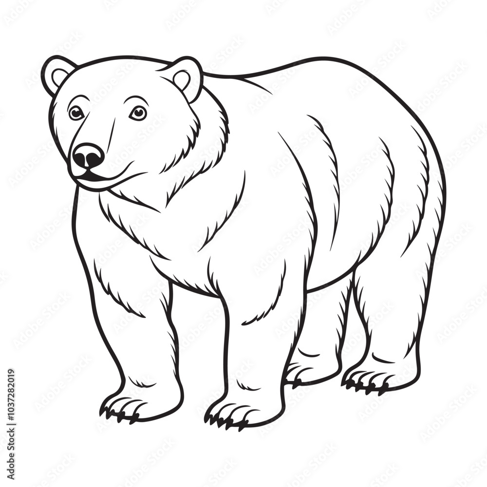 Fototapeta premium Silhouette vector style Polar Bear with white background