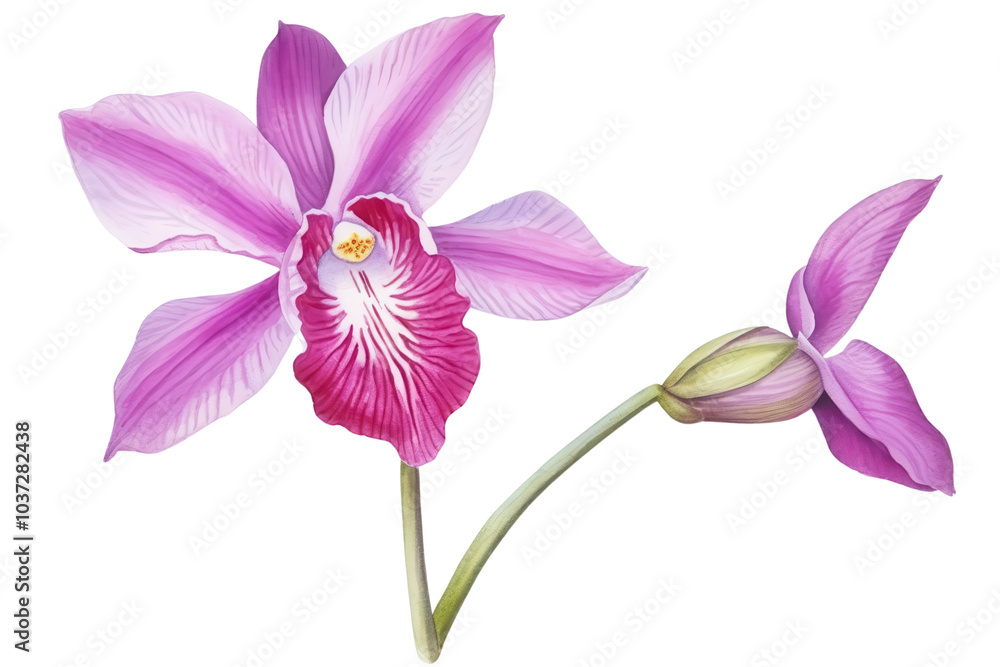 Orchid, white isolate background Orchid, white isolate background
