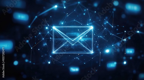 Wallpaper Mural Abstract tech background featuring a mail icon, symbolizing email marketing, communication, and digital business Torontodigital.ca