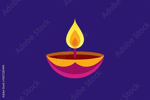 Diwali Lamp Vector Illustration