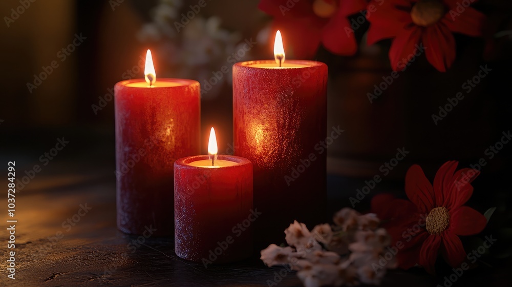 Candles burning for a festive holiday. Candles burning for a festive holiday.