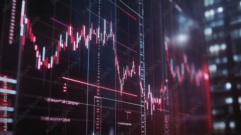 Abstract Financial Data Visualization at Night Abstract Financial Data Visualization at Night