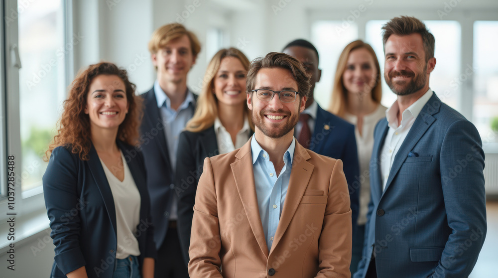 Diverse Group of Business Professionals in Modern Office Setting - Teamwork, Collaboration, and Leadership in Corporate Environment Diverse Group of Business Professionals in Modern Office Setting - Teamwork, Collaboration, and Leadership in Corporate Environment