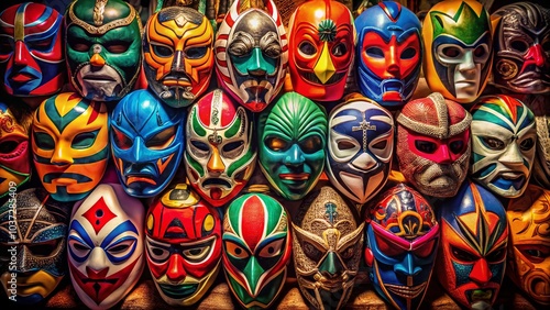 Lucha Libre Wrestler Masks Collection - Colorful Mexican Luchador Mask Designs for Sports and Culture Enthusiasts