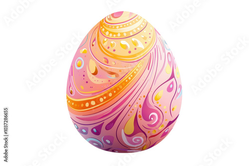 Colorful abstract Easter egg design with vibrant swirls and patterns, perfect for holiday celebrations and spring-themed decorations.