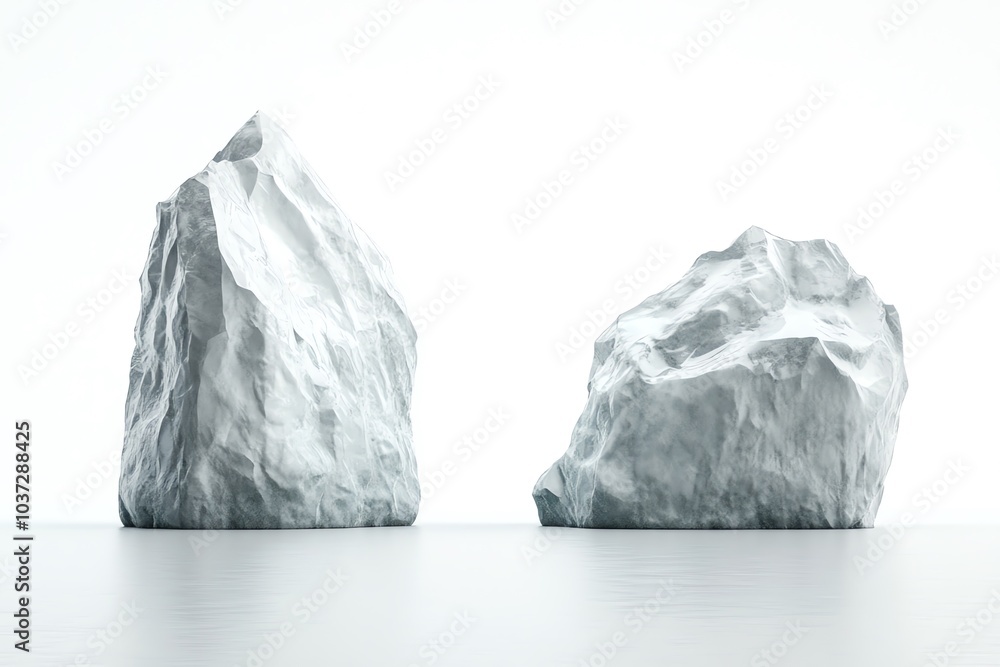 Deux blocs de glace sur fond blanc
Deux blocs de glace sur fond blanc