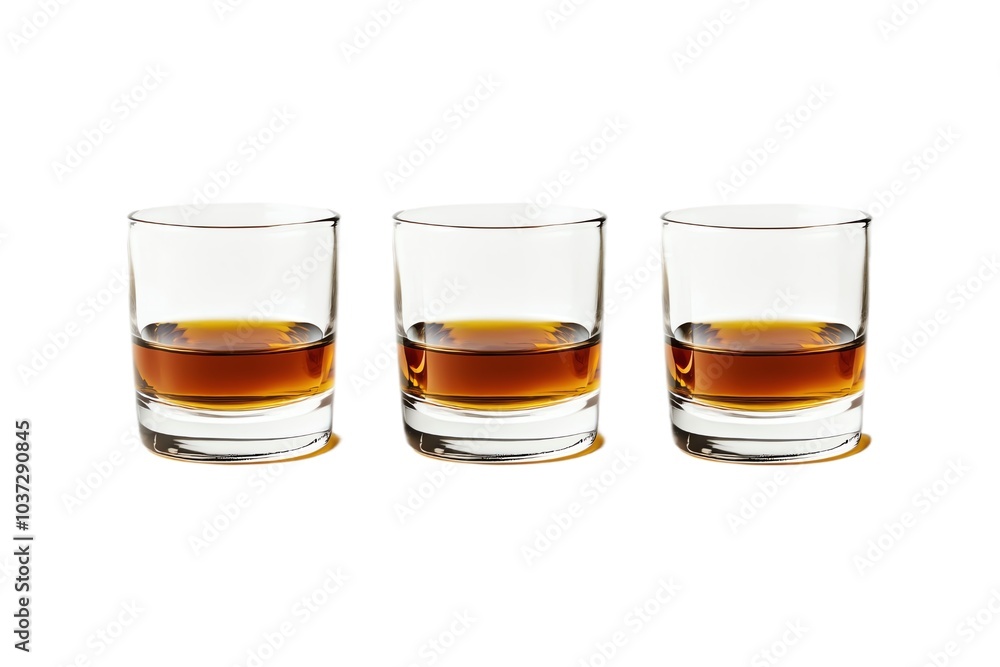 Trois verres de whisky sans glaçons

