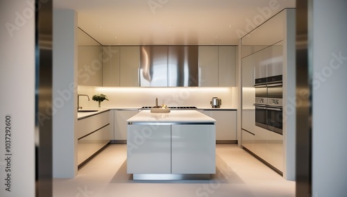 Wallpaper Mural Sleek Kitchen Interior with High-End Appliances and Open Concept Design Torontodigital.ca