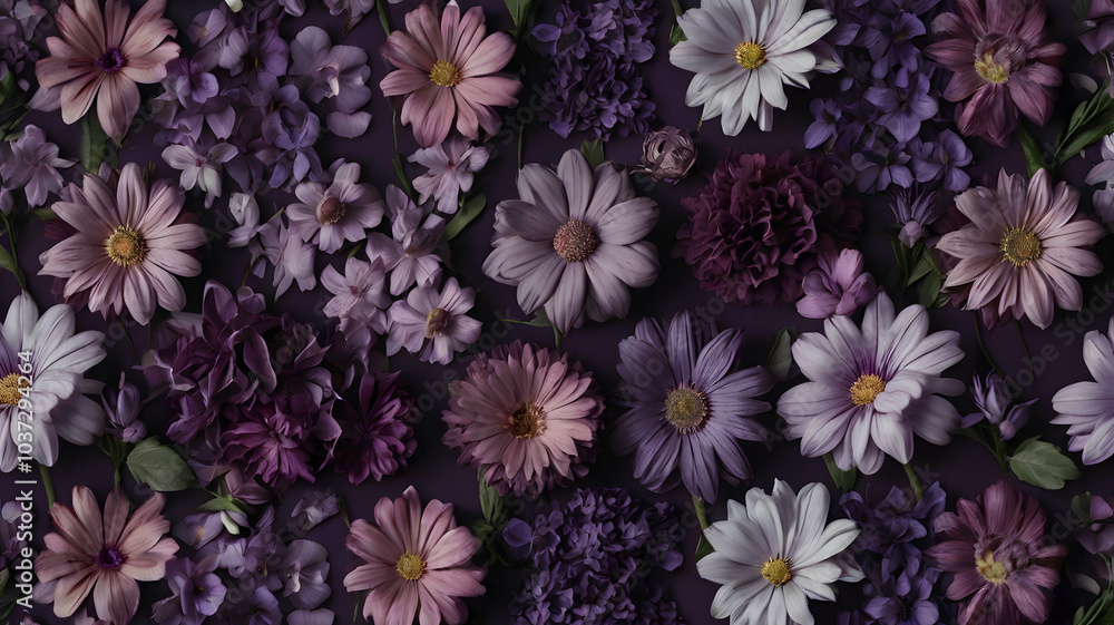 Elegant seamless floral design featuring intricate blossoms in gentle lavender hues ideal for textile prints, wallpaper, or decorative backgrounds Elegant seamless floral design featuring intricate blossoms in gentle lavender hues ideal for textile prints, wallpaper, or decorative backgrounds