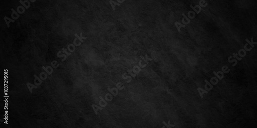 Dark Black background texture, old vintage charcoal black backdrop paper with watercolor. Abstract background with black wall surface, black stucco texture. Black gray satin dark texture luxurious.