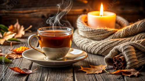 tea in a bowl on a candle