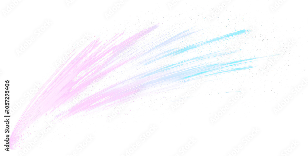 Abstract colorful streaks of light resembling a comet tail isolate on transparent background, cutout, png Abstract colorful streaks of light resembling a comet tail isolate on transparent background, cutout, png