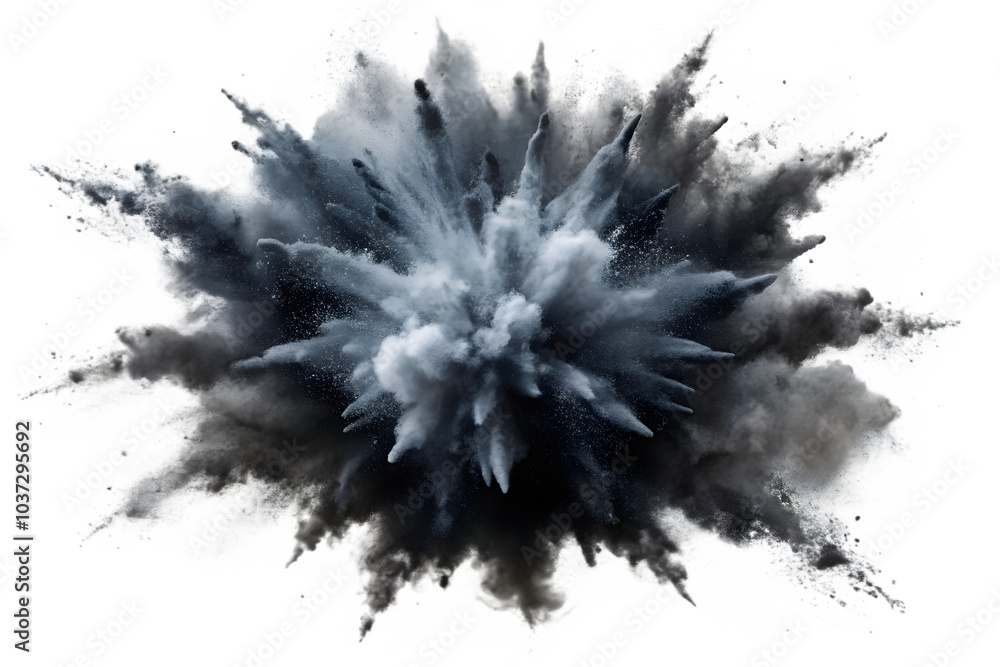 Black powder color explosion isolated on a transparent background. Black powder color explosion isolated on a transparent background.
