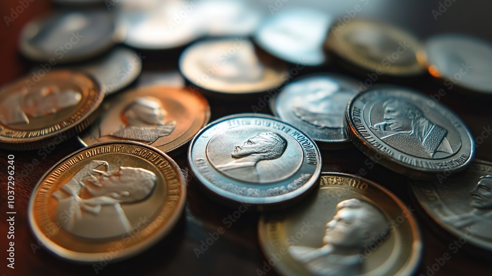 Close-Up of Georgian Lari Coins Close-Up of Georgian Lari Coins
