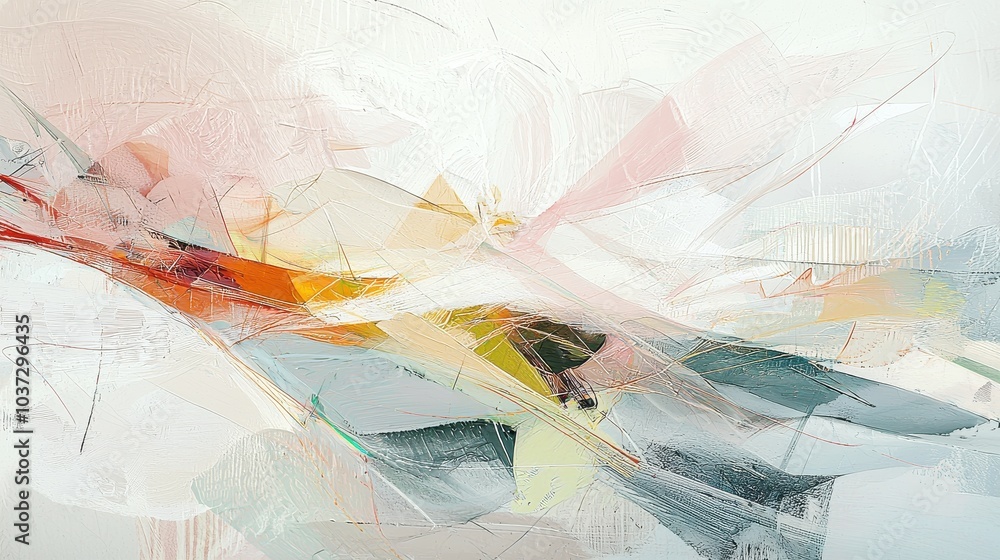 Abstract geometric art with overlapping shapes in warm and cool tones, Ai Generation Abstract geometric art with overlapping shapes in warm and cool tones, Ai Generation