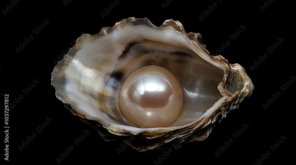A perfect pearl gleaming inside an oyster shell, emphasizing the allure of hidden oceanic treasures. A perfect pearl gleaming inside an oyster shell, emphasizing the allure of hidden oceanic treasures.
