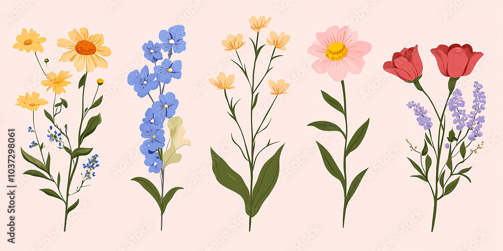 Elegant Botanical Vector Illustrations: Premium Line Floral Designs for Wedding Invitation Art and Save the Date Templates set Elegant Botanical Vector Illustrations: Premium Line Floral Designs for Wedding Invitation Art and Save the Date Templates set