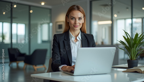 businesswoman working in office