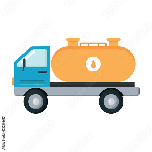 Oil and petroleum truck flat vector design isolated on white background