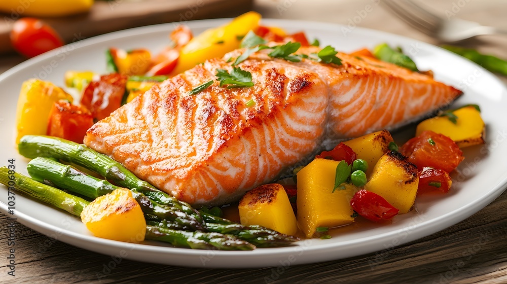 Elegant Roasted Salmon with Vegetables Elegant Roasted Salmon with Vegetables