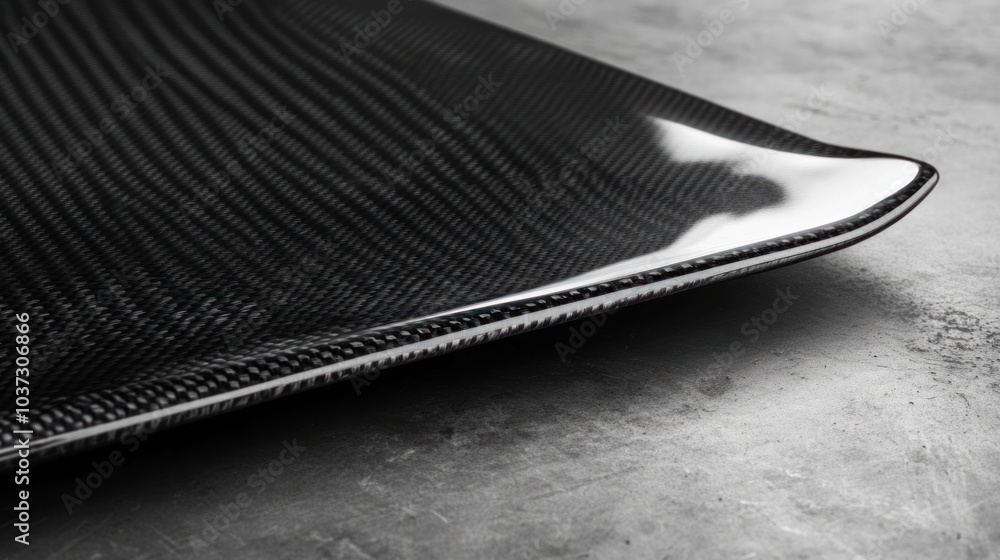 Carbon fiber surface with a glossy finish, creating a modern and high-performance look. Carbon fiber surface with a glossy finish, creating a modern and high-performance look.