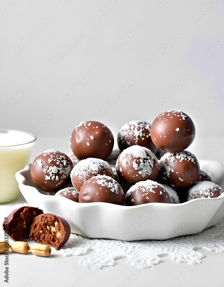 chocolate truffles dusted with cocoa powder chocolate truffles dusted with cocoa powder